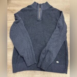 Weatherproof Vintage men's quarter-zip sweater with a waffle texture M